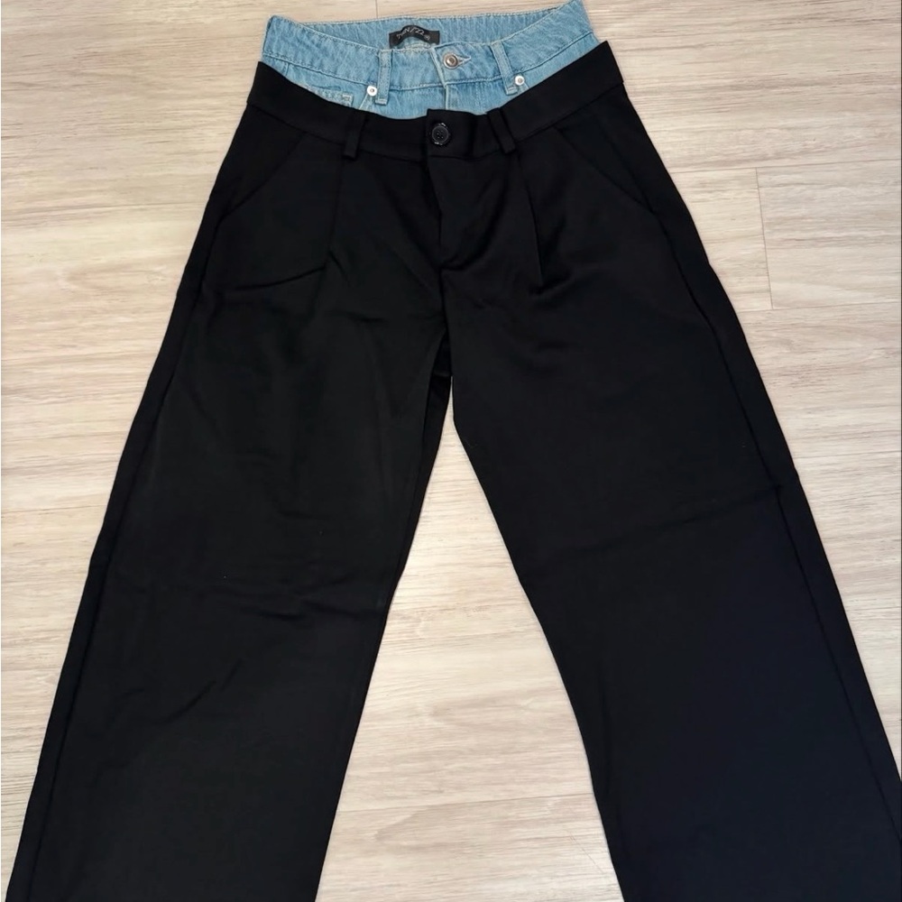 Black and Blue Two-Tone Pants